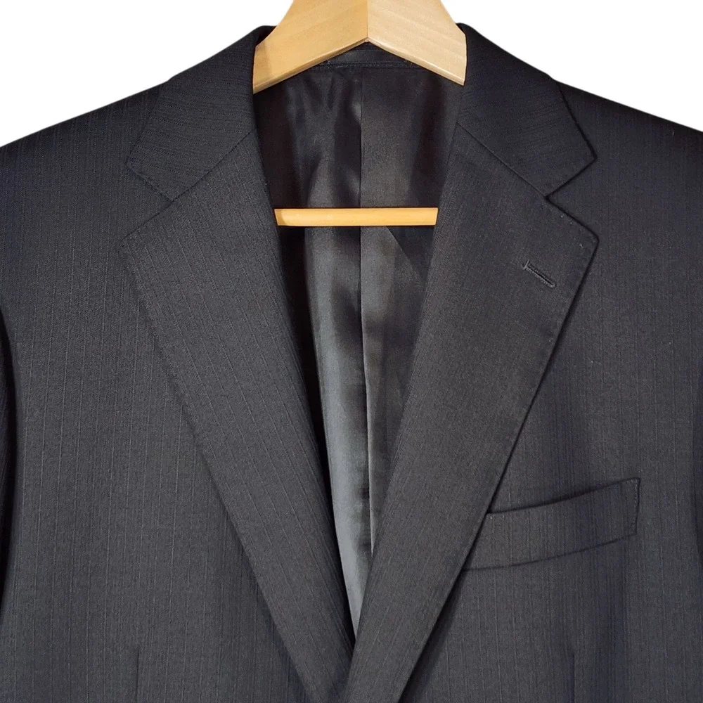 Stuart Kent Blazer sz 38 Mens Black Ribbed Single Breasted Two Button‎ Career